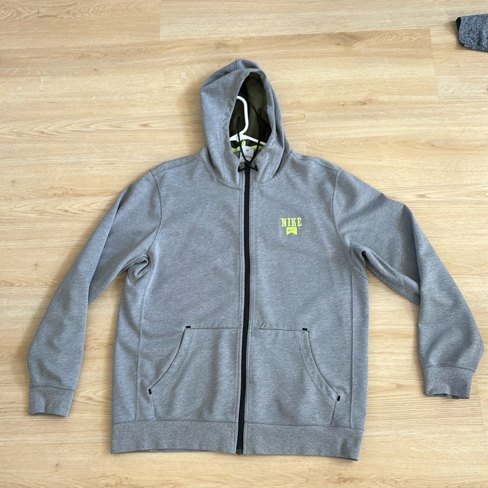Light grey XL Nike zip up hoodie!